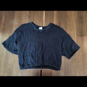 Stylish Navy Textured Crop Top